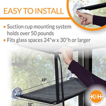 K&H Pet Products EZ Mount Window Sill Cat Bed - for Large Cats - Double Stack Gray - 655199090921