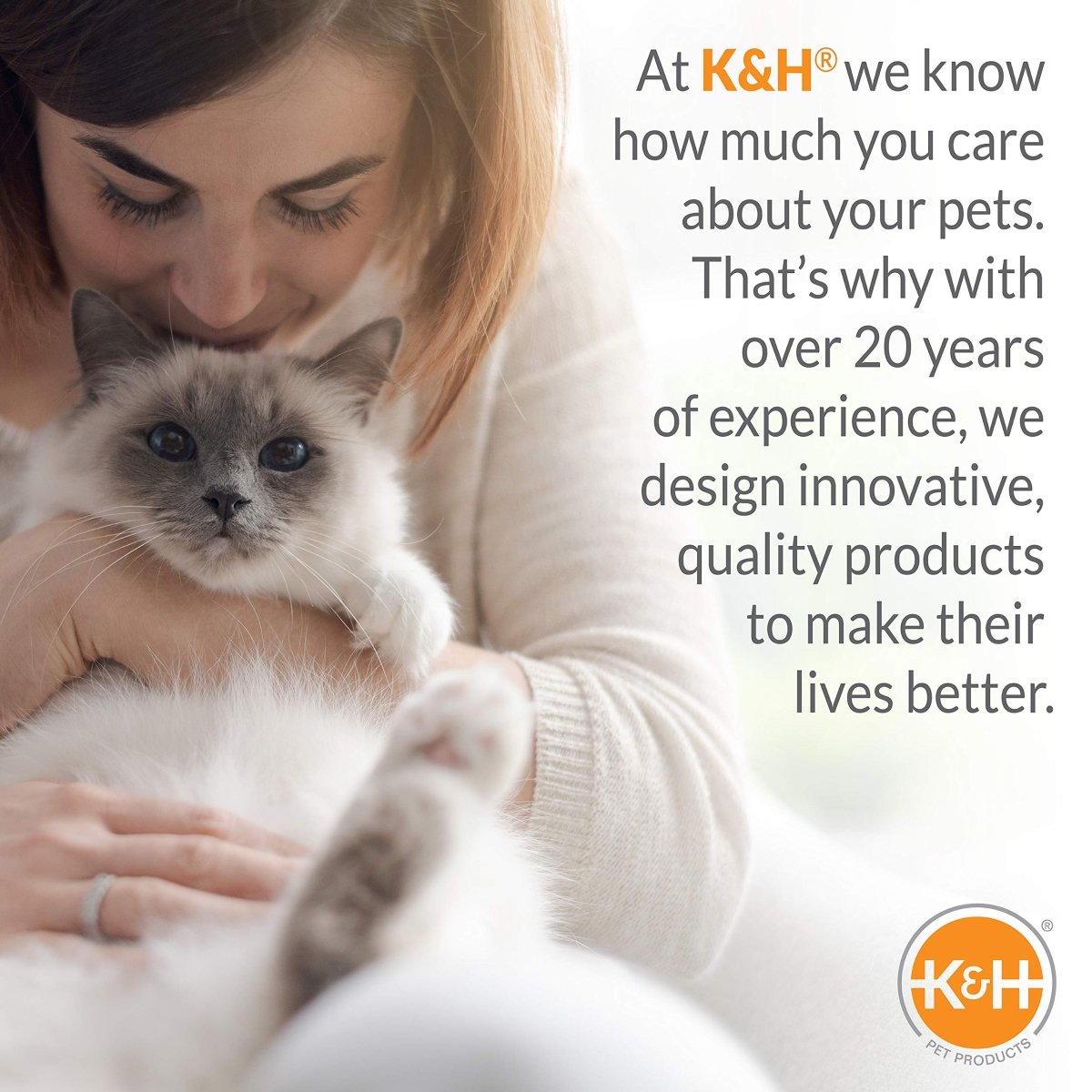 K&H Pet Products Self - Warming Kitty Bed Hooded Pet Bed for Cats and Dogs - Tan Large - 20 Inches - 655199029976