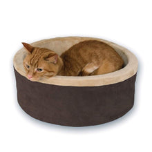 K&H Pet Products Thermo - Kitty Bed Heated Cat Bed - Small 16 Inches - Mocha, Tan - 655199031917