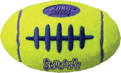 KONG - AirDog Squeaker Football - Squeaky Bounce and Fetch Toy, Tennis Ball Material - For Medium Dogs