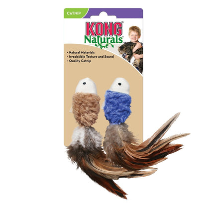 KONG Cat Naturals Crinkle Fish with Natural Materials Cat Toy - 2 Pack - Colors Vary - 035585450452