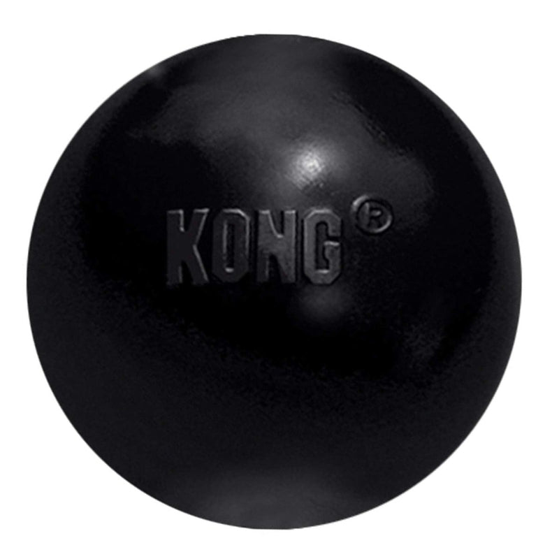 KONG – Extreme Ball – Hundespielzeug aus Robustem Kautschuk für Besonders Kräftiges Kauen, Schwarz – Für Mittelgroße/Große Hunde - 035585181134