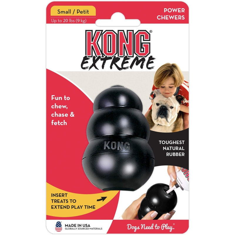 KONG - Extreme Dog Toy - Toughest Natural Rubber, Black - Fun to Chew, Chase and Fetch - for Small Dogs - 035585111605