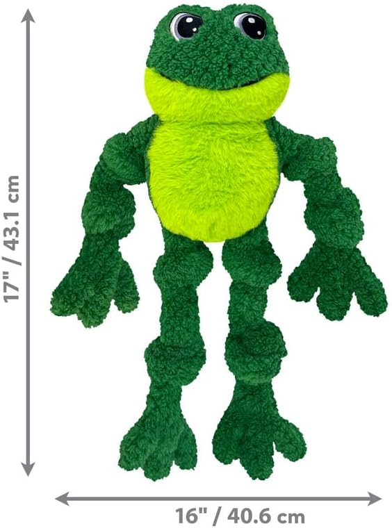 Kong frog knots plush dog toy large frog dog toy squeaky knots rope plush
