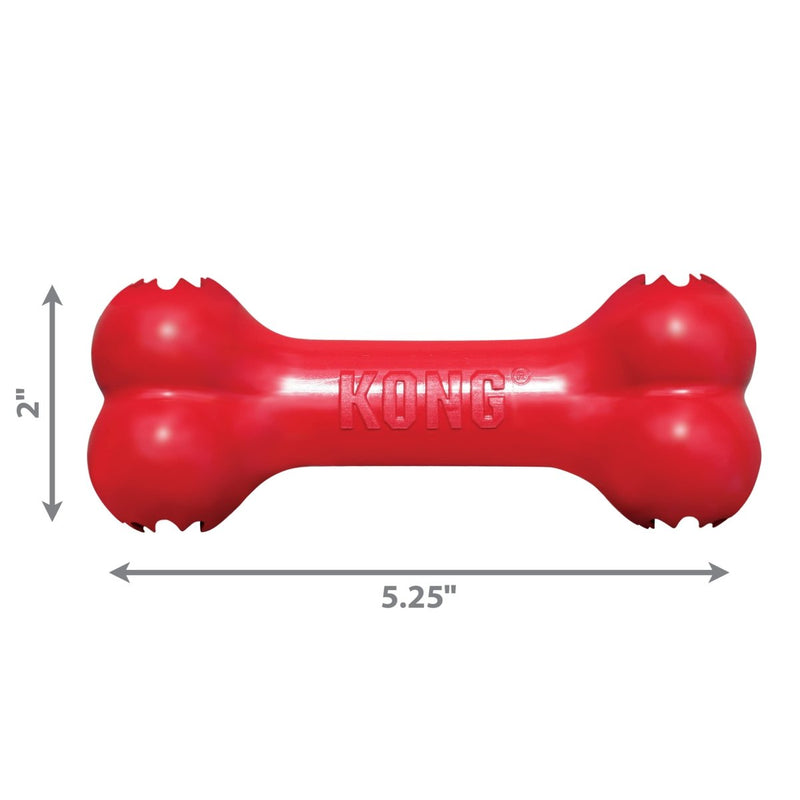 KONG Goodie Bone - Rubber Dog Toy - Dental Dog Toy for Teeth & Gum Health - Durable Dog Chew Toy - Hard Rubber Bone for Dogs - Fillable Toy for Dispensing Treats - Small Dogs - 035585780108