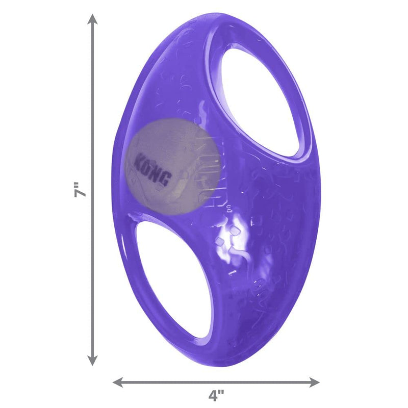 KONG – Jumbler Football – Interaktiv mit Tennisball zum Apportieren – Mittelgroß/groß (Farbvar.) - 035585034126