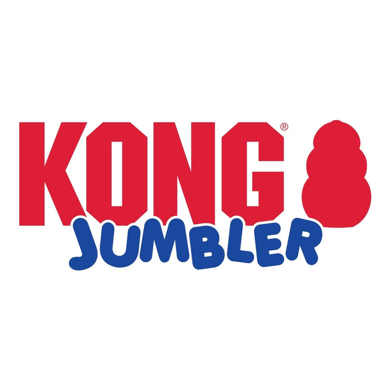 KONG – Jumbler Football – Interaktiv mit Tennisball zum Apportieren – Mittelgroß/groß (Farbvar.) - 035585034126