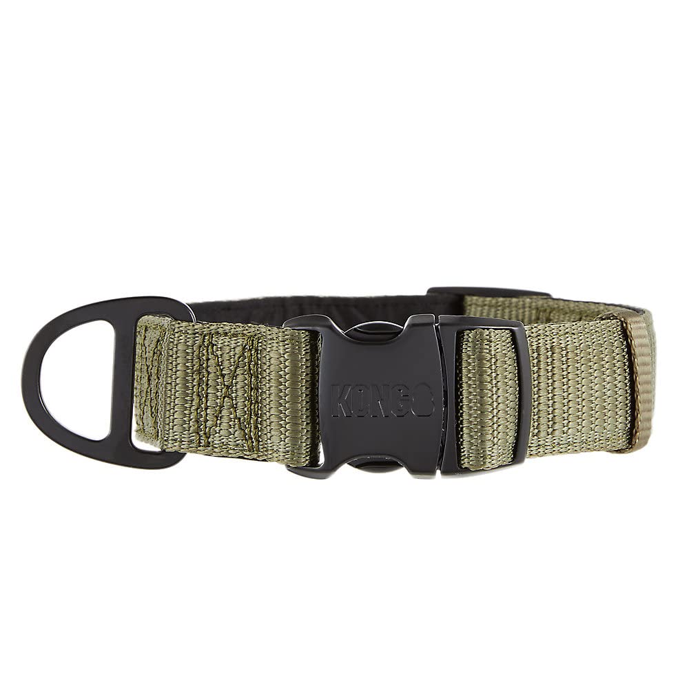 KONG Max HD Ultra Durable Neoprene Padded Dog Collar - Large - Green - dog collar - 737257978447