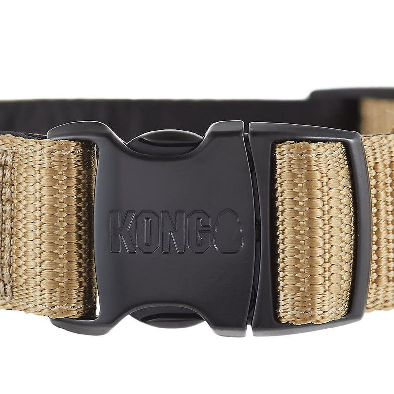 KONG Max HD Ultra Durable Neoprene Padded Dog Collar - Small - Tan - dog collar - 737257978317