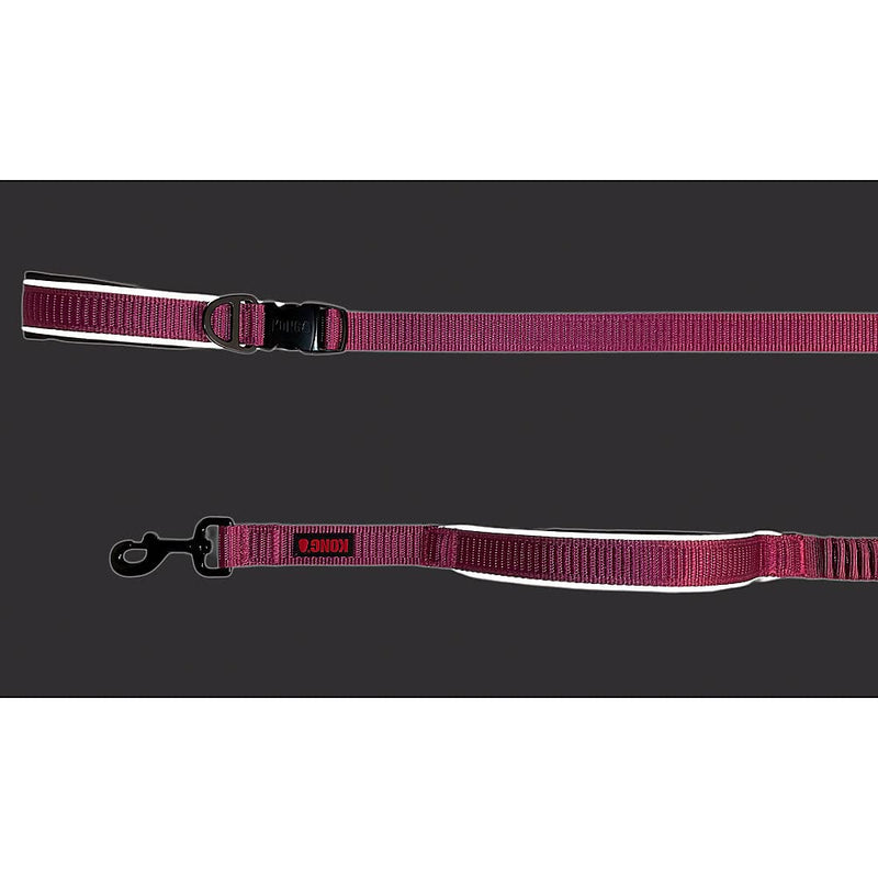 KONG Reflective Shock Absorbing Hands - Free Bungee Dog Leash - 6' - Pink - dog leash - 737257983588