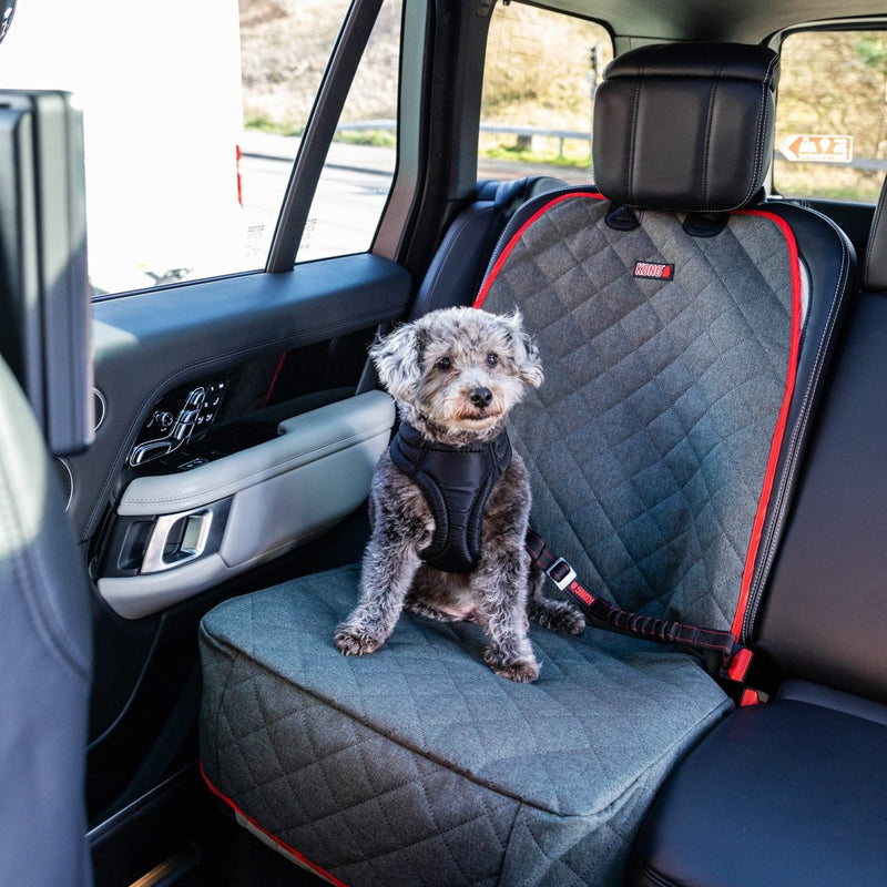 KONG Single Seat Cover for Pets - Durable and Waterproof - Grey/Red - 810381035481