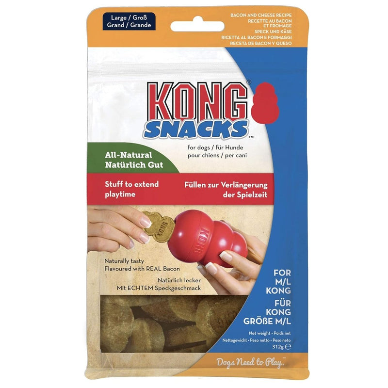 KONG - Snacks - All Natural Dog Treats Classic Rubber Toys - Bacon and Cheese Flavor for Large Dogs (11 Ounce) - kong treats - 035585213002