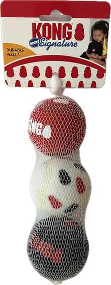 Kong sport signature balls dog toy balls 3pk medium