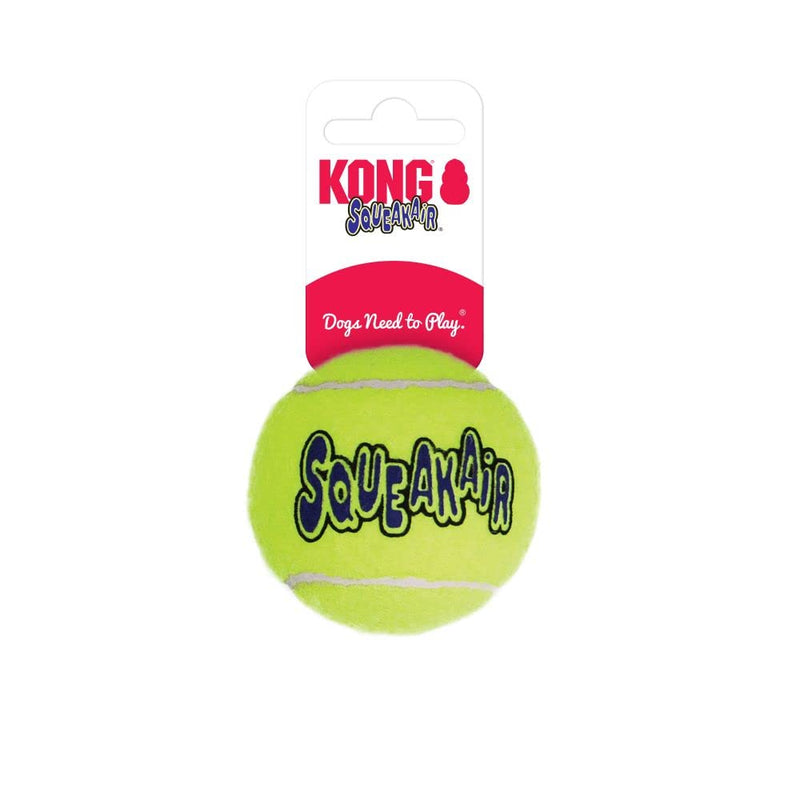 KONG - Squeakair Balls - Dog Toy Premium Squeak Tennis Balls, Gentle on Teeth - for Medium Dogs (3 Pack) - 035585775203