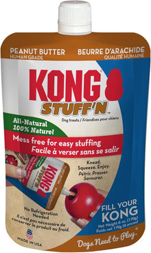 KONG - Stuff'N Dog Treat Paste - All - Natural Peanut Butter - 6 oz Pouch, Made in The USA