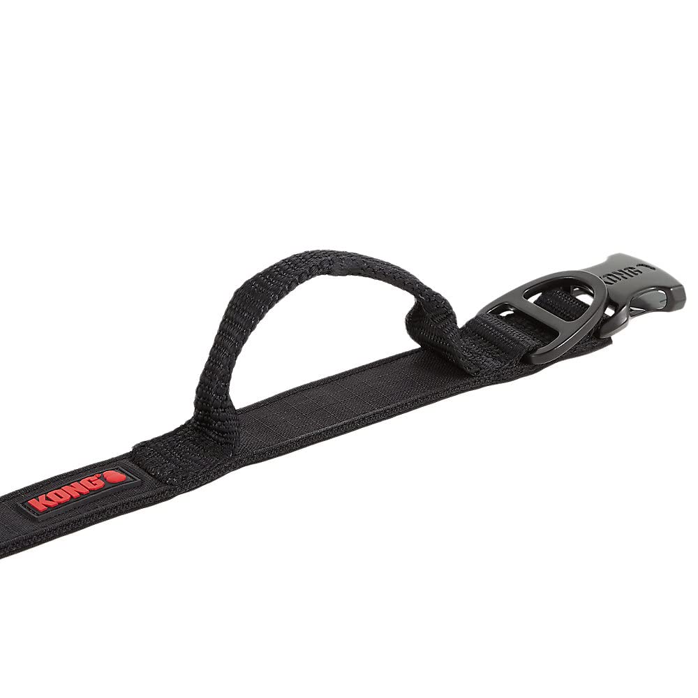 Kong Ultra Durable Padded Comfort Handle Dog Collar (Large, Black)