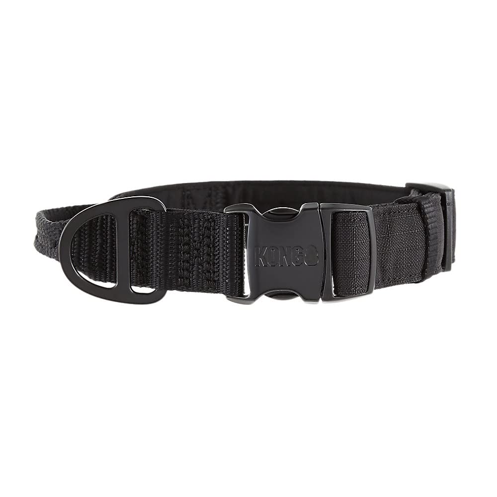 Kong Ultra Durable Padded Comfort Handle Dog Collar (Large, Black)