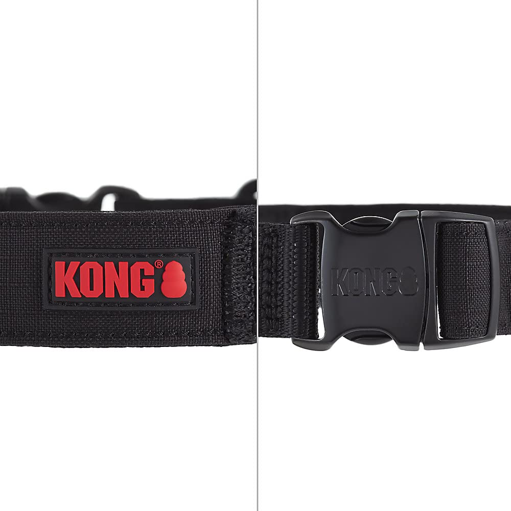 Kong Ultra Durable Padded Comfort Handle Dog Collar (Large, Black)