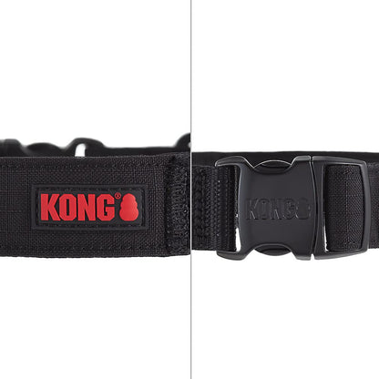 Kong Ultra Durable Padded Comfort Handle Dog Collar (Large, Black)
