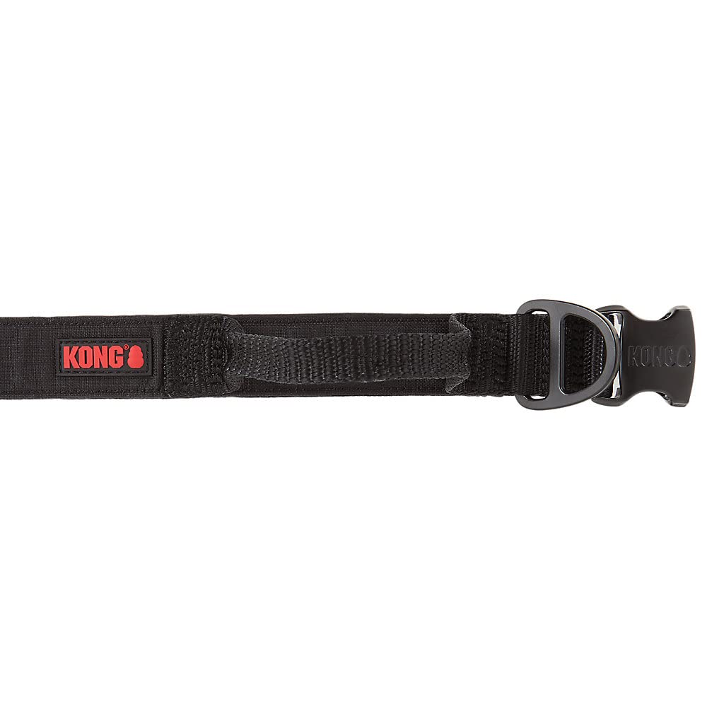 Kong Ultra Durable Padded Comfort Handle Dog Collar (Large, Black)