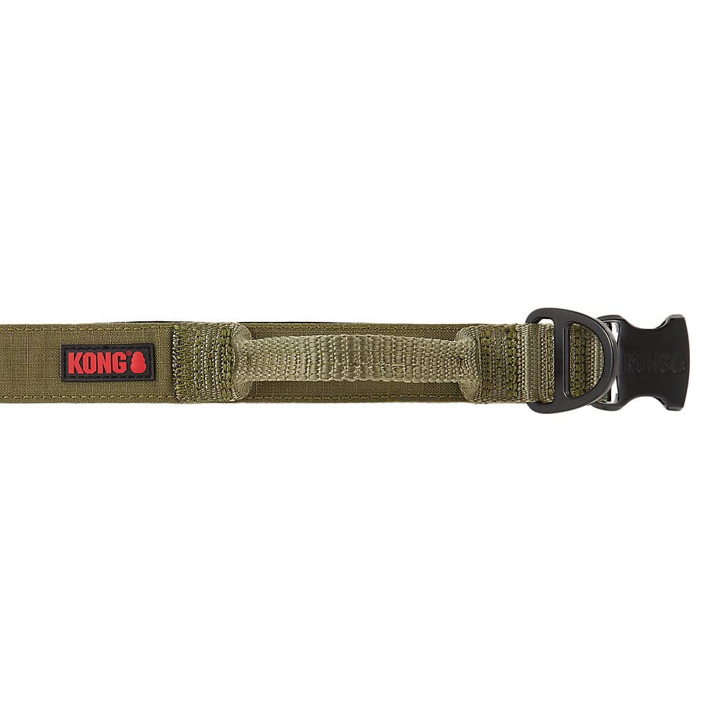 Kong Ultra Durable Padded Comfort Handle Dog Collar (Large, Green)