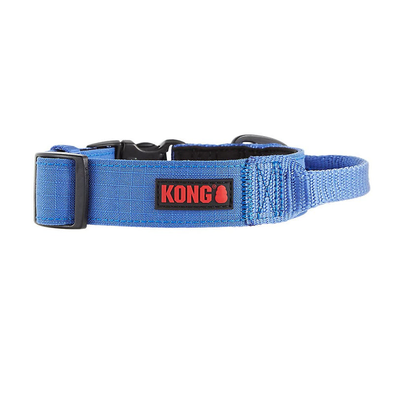 KONG Ultra Durable Padded Comfort Handle Dog Collar - Medium - Blue - dog collar - 737257983007