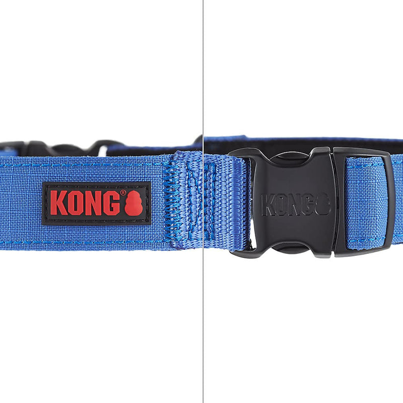 KONG Ultra Durable Padded Comfort Handle Dog Collar - Medium - Blue - dog collar - 737257983007