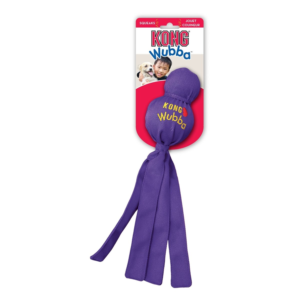 KONG - Wubba - Dog Tug of War and Fetch Toy - for Large Dogs (Assorted Colors) - 035585800011