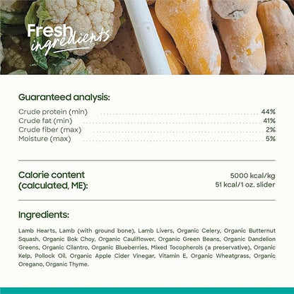 Lamb recipe frozen raw sliders for dogs smallbatchdog