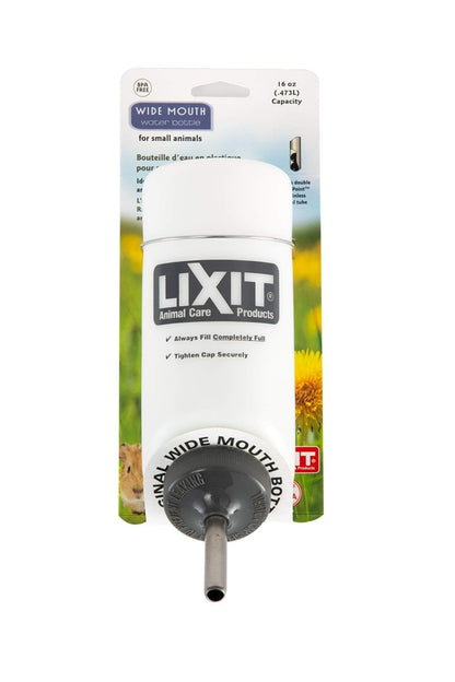 Lixit Pet Wide Mouth Rabbit Water Bottle For Small Animals - translucent - 16 oz - water bottle - 076711008802