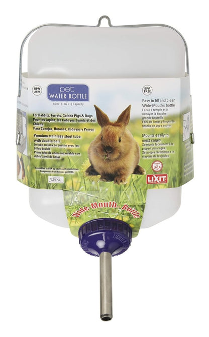 Lixit Weather Resistant Water Bottle for Rabbits and Other Small Animals - 64oz - Half Gallon - water bottle - 076711006709