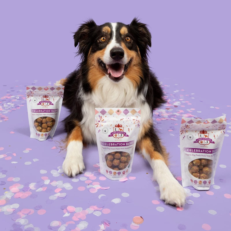 Lord Jameson Celebration Bash Organic Dog Treats, Organic Dog Treats Made with Peanut Butter, A Great Treat for Any Canine Celebrations, 6 oz. Bag - 608614667024