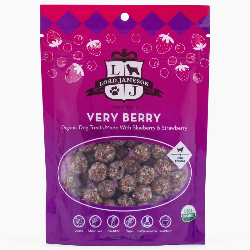 Lord Jameson: Very Berry 3oz - Small Breed Dog Treats - Soft & Chewy, Antioxidant Rich, Training & Little Rewards - 679628445410