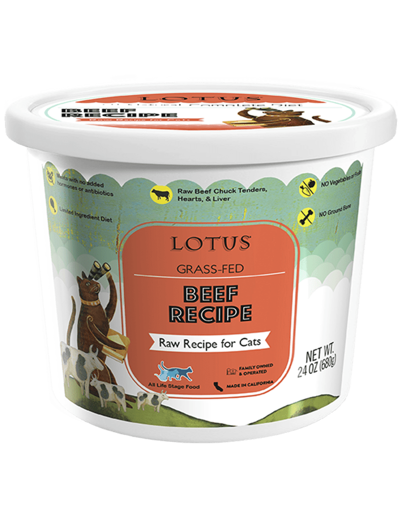 Lotus grass fed beef recipe for cats frozen 25oz