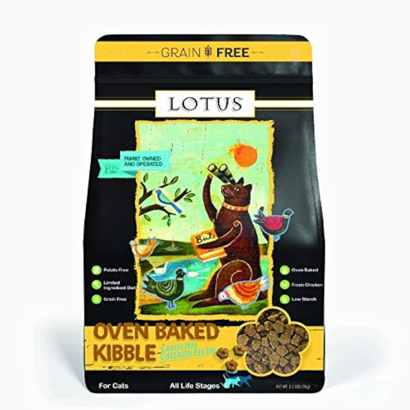 Lotus Oven - Baked Kibble Grain Free Chicken Recipe Cat Food 2.2 Lbs - oven baked cat kibble - 784815108280