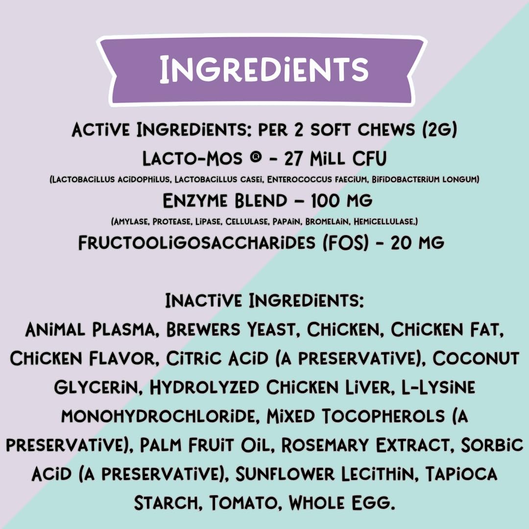 Love, Nala - Digestive Health Supplement For Cats - 90 Soft Chews - Digestive Enzymes - Helps Support Digestive System, Diet Changes, & Food Transitioning - 3.2 Oz