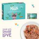 LOVE, NALA Natural Adult Cat Wet Food - FLAKED Tuna with Carrot & Green Pea in Broth - Grain Free - Added Minerals & Vitamins - 2.4 lbs - 12 Pack - cat food - 810113200262