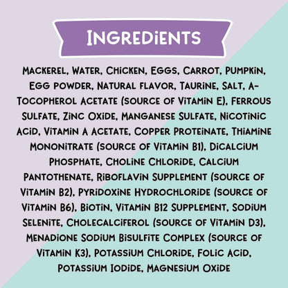 LOVE, NALA Natural Adult Cat Wet Food - Pate Mackerel with Carrot & Pumpkin Recipe - Grain Free - Added Minerals & Vitamins - 12 Pack - 2.4 lbs - cat food - 810113200248