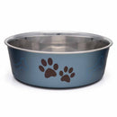 Loving Pets Bella Dog Bowls - Dog Food Water Bowl - No Tip Stainless Steel - Medium - Blueberry Blue - dog bowl - 842982074637