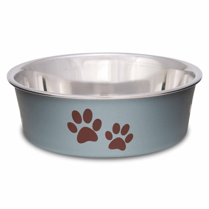 Loving Pets Bella Dog Bowls - Dog Food Water Bowl No Tip Stainless Steel - Small - Blueberry Blue - dog bowl - 842982074620