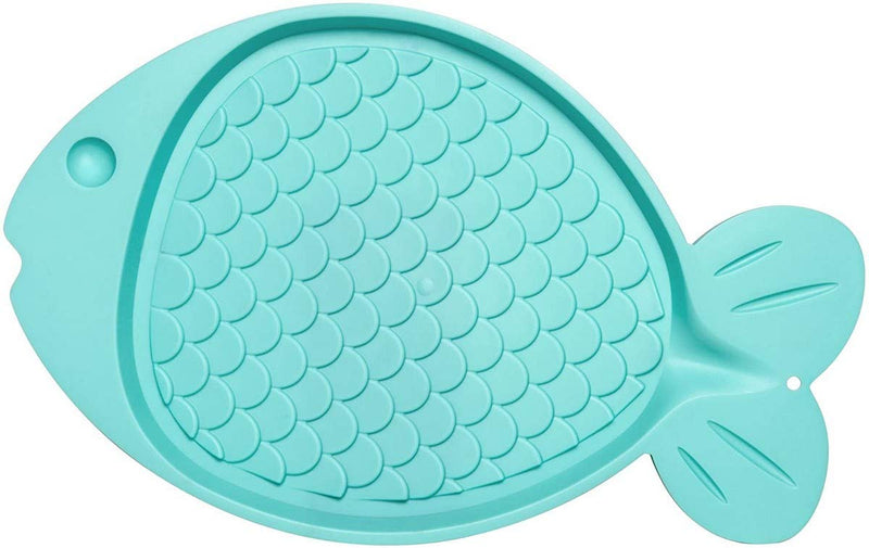 Loving Pets Bella Spill - Proof Fish - Shaped Mat for Cats - Aqua - Mat - 842982073609