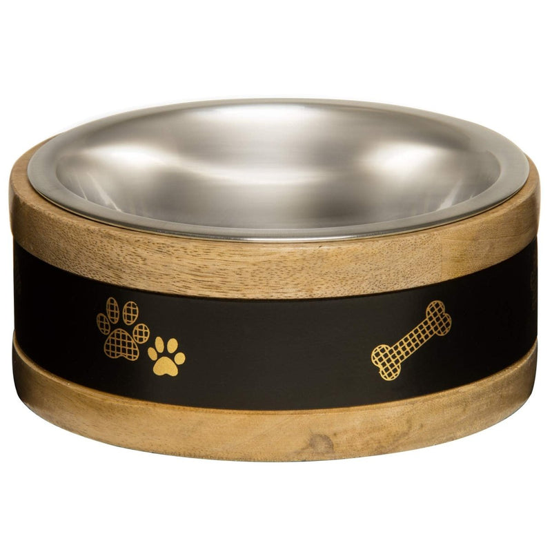 Loving Pets Black Label Ring Dog Bowl - Wood - 1 Pint - dog bowl - 842982076808