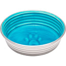 Loving Pets Le BOL Dog Food Water Bowl - Enamel Ceramic Bowl - No Tip Stainless Steel - Extra Small - Seine Blue - dog bowl - 842982079342