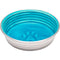 Loving Pets Le BOL Dog Food Water Bowl - Enamel Ceramic Bowl - No Tip Stainless Steel - Extra Small - Seine Blue - dog bowl - 842982079342