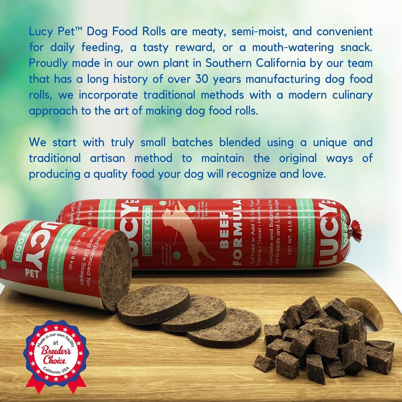 Lucy Pet Products Beef Formula Dog Food Roll 2.5 lb - 850020456109