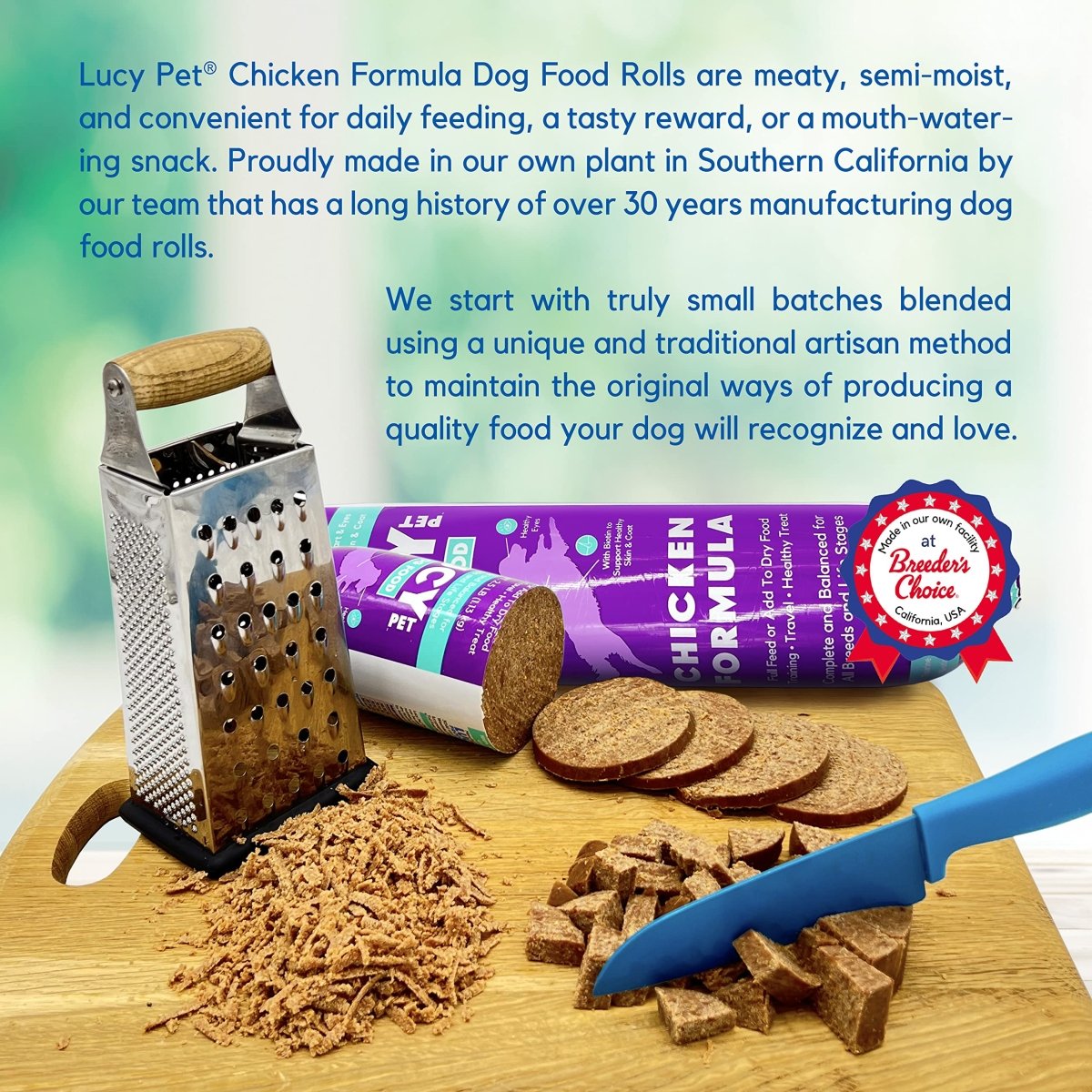 Lucy Pet Products Chicken Formula Dog Food Roll 2.5 lb, Meaty, Semi - Moist Dog Food - 850020456321