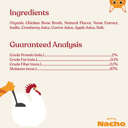 Made by Nacho Cage Free Chicken Bone Broth Cat Topper 11oz