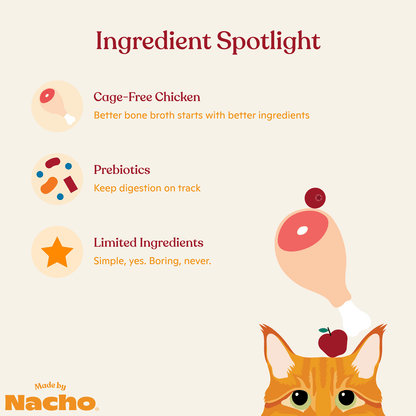 Made by Nacho Cage Free Chicken Bone Broth Cat Topper 11oz