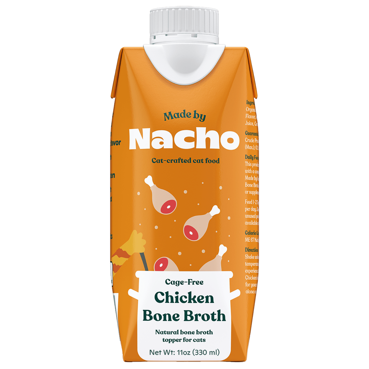Made by Nacho Cage Free Chicken Bone Broth Cat Topper 11oz