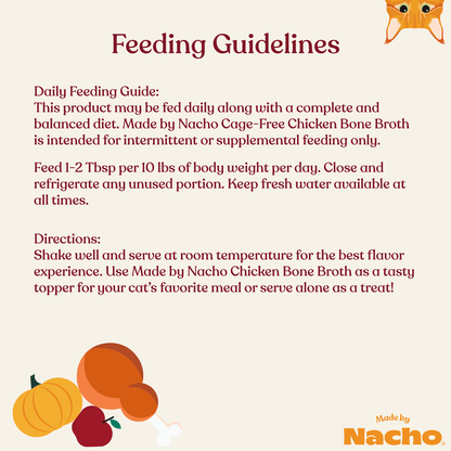 Made by nacho cage free Turkey bone broth 11oz cat bone broth topper